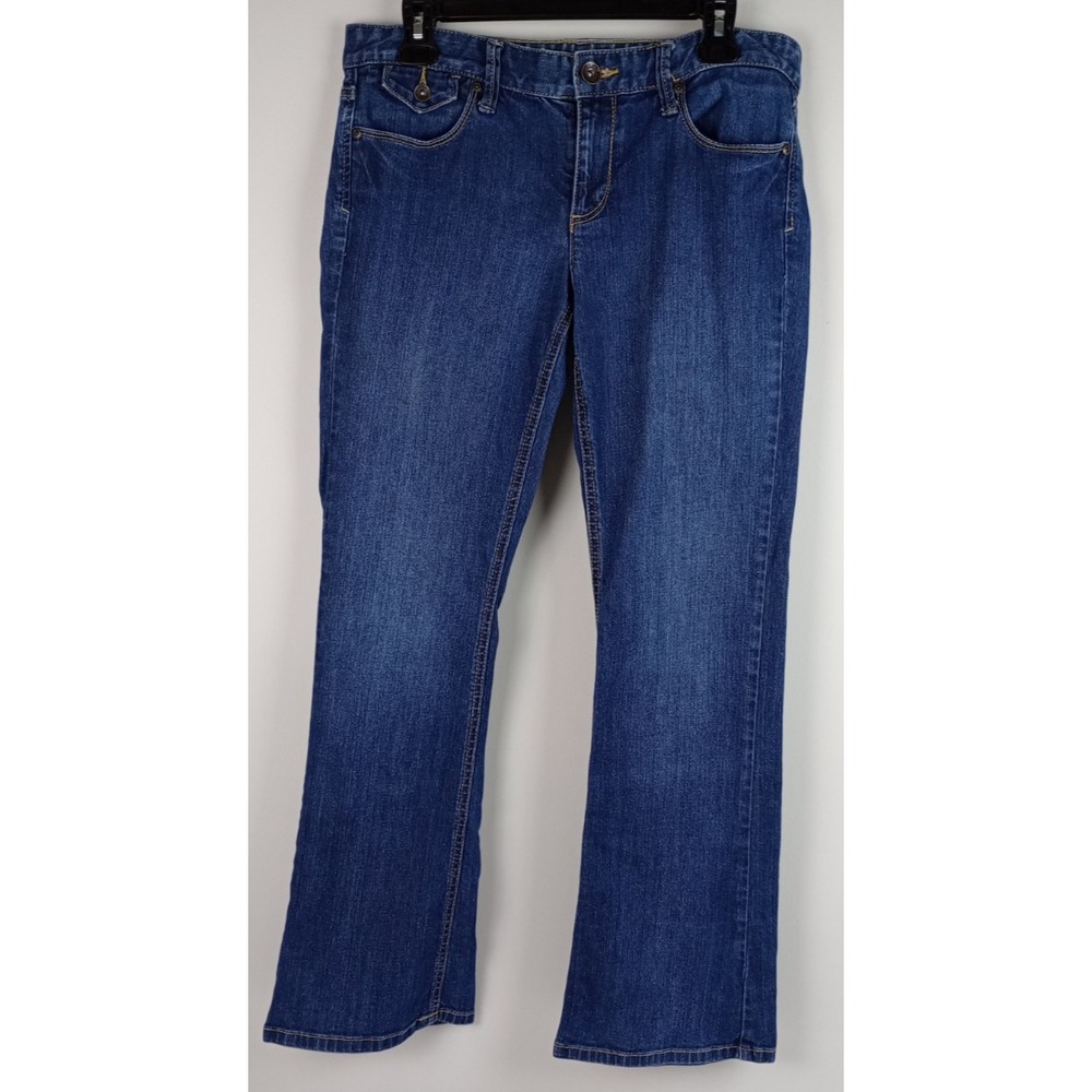 Tommy Hilfiger Women's 6S Bootcut Dark Blue Button Pocket Jeans